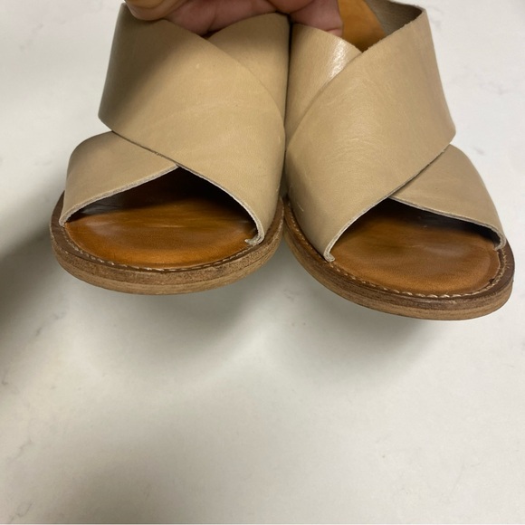 J Jill Women’s Open Toe Criss Cross Strap Wedge Sandals Beige Leather Size 11 - Picture 15 of 16